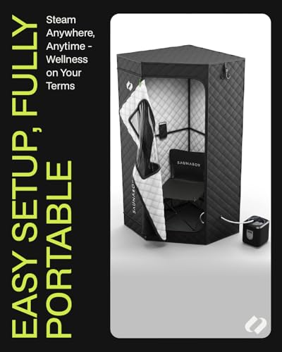 SAUNABOX® SmartSteam Kit Pro | Personal Steam Sauna for Home Use | Portable Sauna Tent with Chair, Mat & Case | Full-Body Steam Therapy for Relaxation, Detox & Recovery