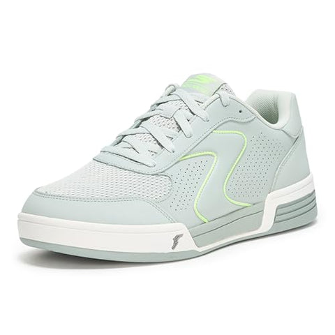 Skechers Men's Viper Court Classic Pickleball Sneaker, Gray/Lime, 7