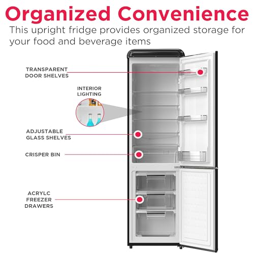 Frigidaire RETRO 9.2 Cubic Foot Fridge with Bottom Mount Freezer, 9.2 cu. ft, BLACK