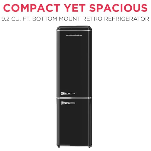 Frigidaire RETRO 9.2 Cubic Foot Fridge with Bottom Mount Freezer, 9.2 cu. ft, BLACK