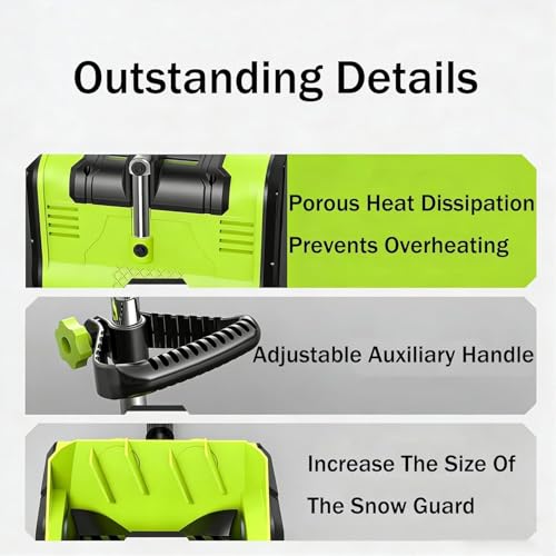 2026 Upgrade Electric Snow Blower Shovel, 20V Cordless Electric Snow Shovel - 16ft Throwing Distance, 12" Width, 45°Adjustable Directional Plate, Snow Thrower Kit for Driveway, Deck, Patio (2Battery)