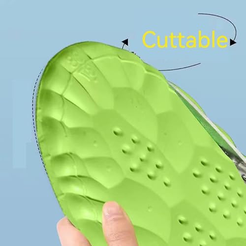 2 Pairs Insoles for Women Men - U-Shape Memory Foam Insoles - Super Soft 4D Cloud Insole for Anti Fatigue, Shock Absorption, Foot Pain Relief (Green, Men: US 8-11)