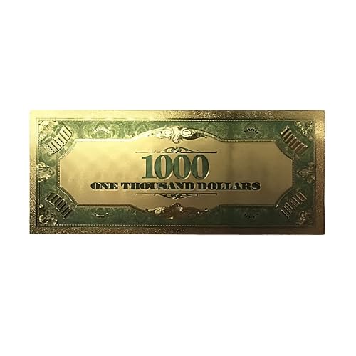 Collectible 1000 Dollar American Bill 24k Gold Plated Fake Banknote Currency for Decoration