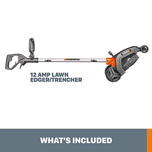 WORX WG896 12 Amp 7.5 Inch Corded Electric Lawn Edger & Trencher, Orange and Black