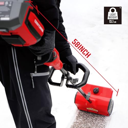 Craftsman Snow Shovel, Cordless Electric Shovel with 10 Inch Width 6 Inch Depth, 20FT Throw Distance, Snow Blower/Snow Thrower for Patio/Drive Way with 20V 4.0 Ah Battery and Std Charger