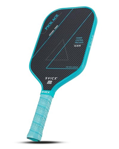 SVICX Pickleball Paddle,Professional Carbon Fiber Pickleball Paddles-Aramid Fiber Surface,Superior Control,Strong Power and Forceful Spin,USAPA Approved (Aramid+Carbon Fiber (Teal Green))