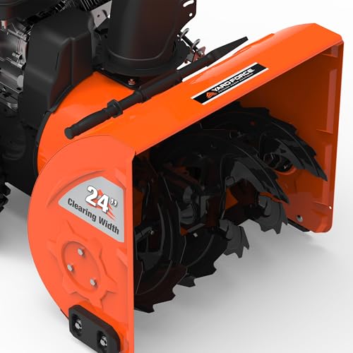 Yard Force More Info YF24-DS21-GSB2 24" Dual-Stage Snow Blower, 208cc Briggs & Stratton Engine, Electric Start, Clears 21” Deep Snow, LED Light