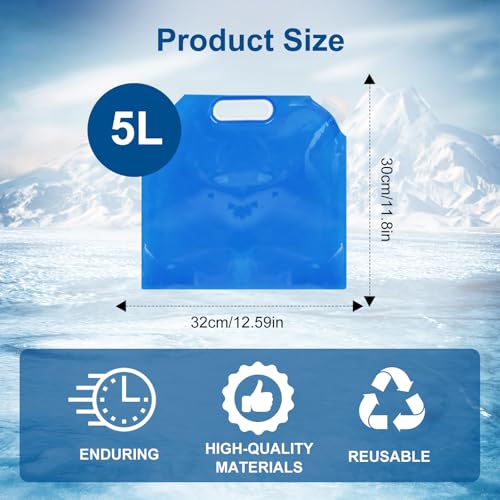 4 PCS Ice Bath Bags, Reusable Bathtub Freezer Water Bag, 5L Cold Plunge Tub Accessories, Ice Baths at Home, Muscle Recovery for Athletes, Portable Ice Barrel Cold Therapy