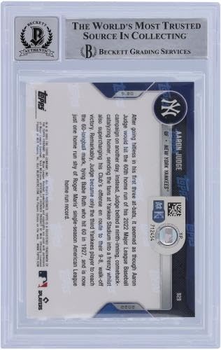 Aaron Judge New York Yankees Autographed 2022 Topps Now HR 60,61,62 Set #929,975,1012 Beckett Fanatics Witnessed Authenticated 10 Card - Baseball Slabbed Autographed Cards