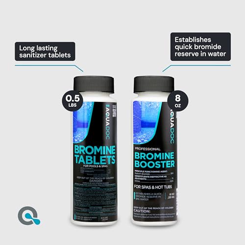 Aquadoc Bromine Hot Tub Starter Kit for Spas, Complete Spa Maintenance Kit with Bromine Tablets & Complete Hot Tub Chemicals Starter Kit (Bromine Hot Tub Starter Kit)