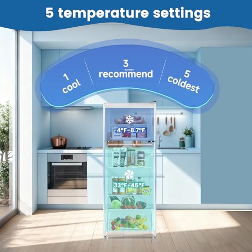 BANGSON 7.3 Cu.Ft Refrigerator with Water Dispenser, Apartment Refrigerator with Freezer, Adjustable Thermostat, Low Noise, Fridge for Office, Kitchen, and Home, Silver