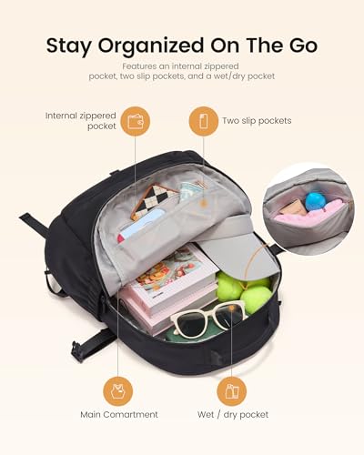 LOVEVOOK Tennis Bag for Women & Men, Fits 27" Rackets, Tennis Backpack with Ventilated Shoe Compartment & Wet Pocket, Ideal for Pickleball, Padel