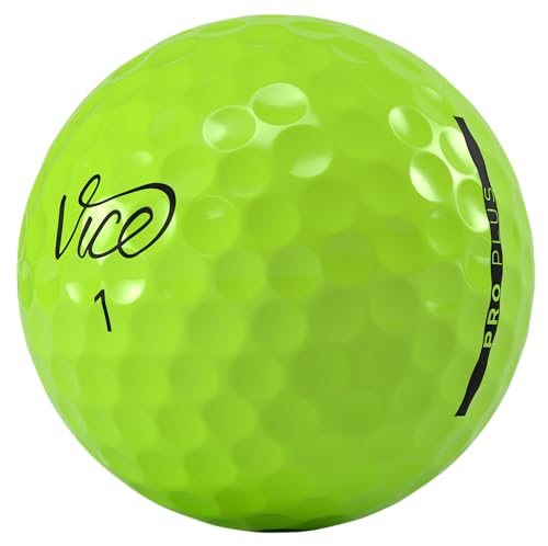 Vice Golf PRO PLUS 2020 | 12 Golf Balls | Features: 4-piece cast urethane, maximum distance, reduced driver spin | More colors: NEON RED, WHITE | Profile: Designed for advanced golfers