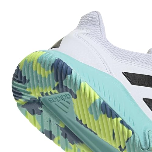 adidas Women's Court Flight, White/Black/Flash Aqua, 9