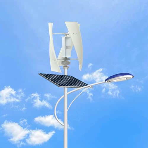 500W Vertical Axis Wind Turbine Generator, Permanent Magnet Generator with Intelligent Controller, Low Noise Helical Design Windmill for Home, Boats, Street Lighting (12V,500W,Style 3, White)
