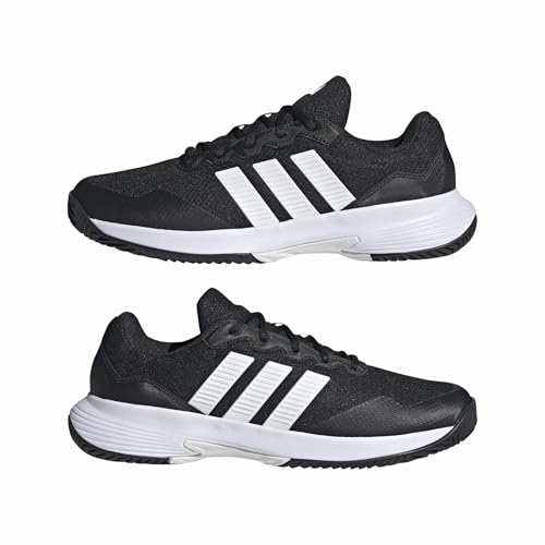 adidas Men's Gamecourt 2 M, Black/White/Silver Metallic, 10.5