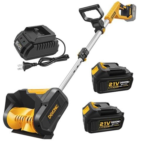 DEVONIC Cordless Snow Shovel & Snow Blower 20V Electric | Lightweight Powerful Battery Snow Shovel with Adjustable Front Handle&Telescopic Pole | Fast Clearing for Driveway, Sidewalk & Patio
