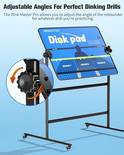 jwviachal Portable Pickleball Trainer - Solo Practice Rebounder with Adjustable Stand, Perfect for Dink Mastery