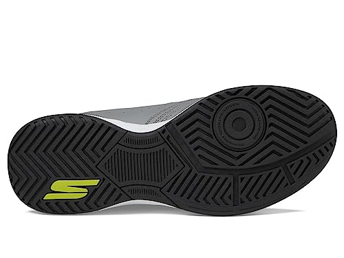 Skechers Men's Viper Court Smash Pickleball Sneaker, Grey/Lime, 9