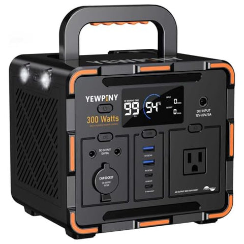 300W Portable Power Station, Solar Generator 259Wh, 70,000mAh LiFePO4 Battery with 65W USB-C PD&Pure Sine Wave AC, Solar Charging for Camping,Home Backup,Emergency Power(SOS Light & LCD Display)