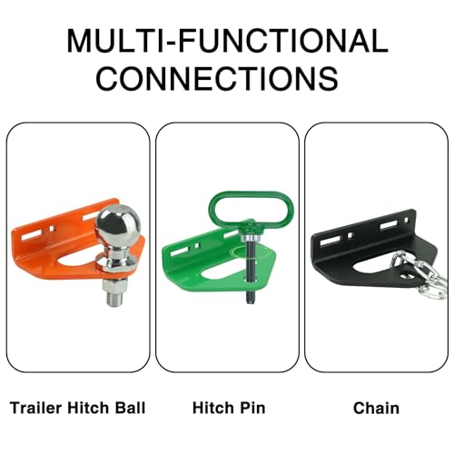 Zero Turn Mower Trailer Tow Hitch 1/4"(6mm) - Heavy Duty Lawn Mower Trailer Hitch 3/4" Hole Center with 2 Types Carriage Bolt Orange