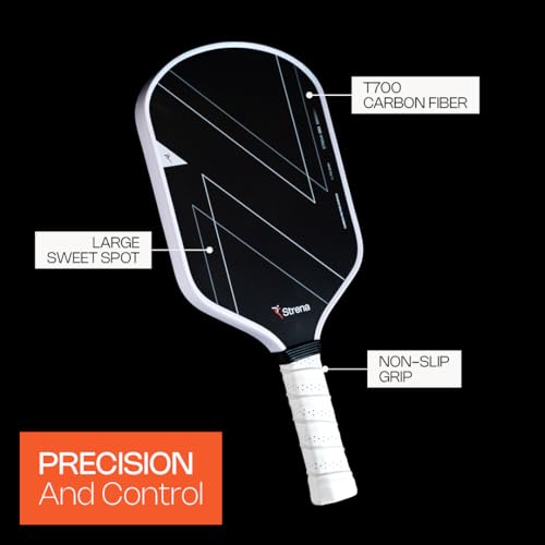 Strena T700 Carbon Fiber Pickleball Paddle | Lightweight Pickleball Racquet for Control, Power & Spin | High-Performance Carbon Fiber Paddle Face | Pickleball Paddle by Strena