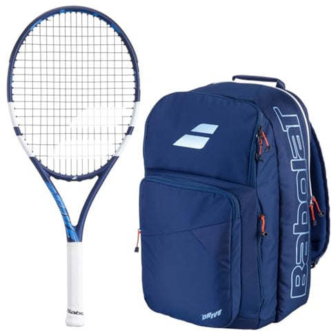 Babolat Drive Junior 25 Inch 11th Gen Tennis Racquet (Blue/White) with Optional Accessories