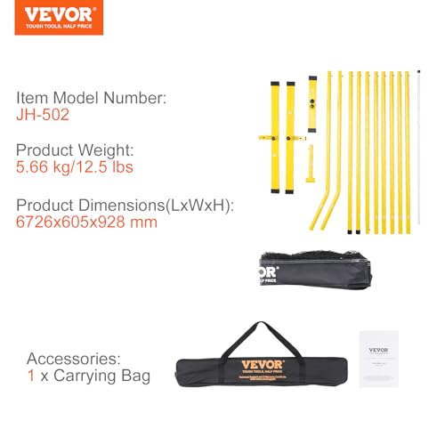 VEVOR Portable Pickleball Net System, 22FT Regulation Size Net, Weather Resistant Steady Metal Frame & Strong PE Net, Outdoor Game Sports Net with Carrying Bag, Easy Setup, Play in Backyard Driveway
