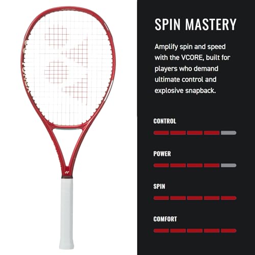 YONEX VCORE 100 Tennis Racquet – Ruby Red, 100 sq.in Head, G2 Grip, VC081002