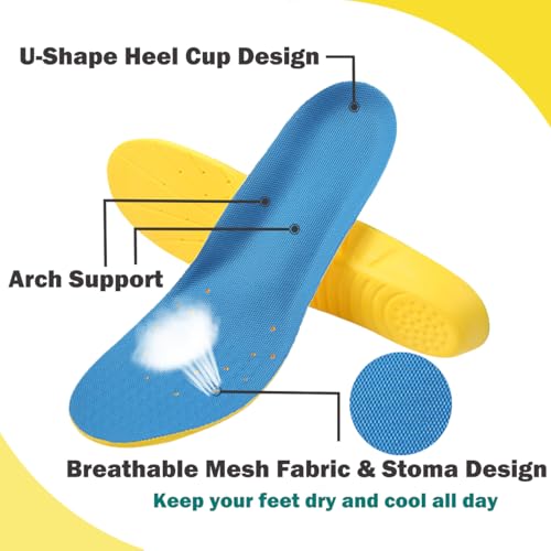 Shoe Insoles, Orthotic Insoles, Memory Foam Insoles Providing Great Shock Absorption and Cushion, Best Insoles for Men and Women for Everyday Use (M)