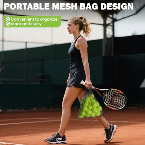 FURWEY 24 Pack Tennis Balls,Thickened Tennis with Mesh Bag for Transport,High Elasticity Training Balls for Beginner, Playing Balls for Dogs