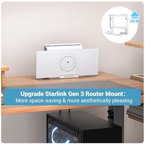 Star-Link Gen 3 Router Mount, All-in-One Star Link Standard V3 Router Wall Mounting for Starlink V3 Mesh Router & Gen3 Power Supply, Space-Saving Bracket Mount Kit- LM-3C