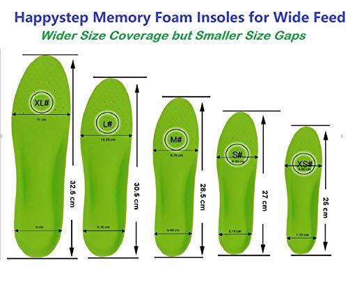 1 Pair Wide Fit Insoles Plantar Fasciitis Orthotics PU Memory Foam Comfort Shoe Inserts for Men and Women, Cushioned Arch Support, Shock Absorption and Foot Pain Relief (US Men Size 13-15)