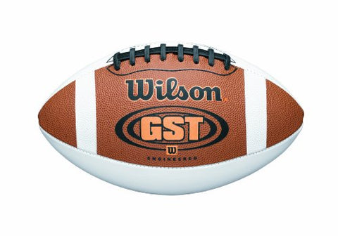 Wilson GST Autograph Composite Football - Official Size, Brown/White