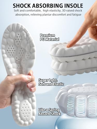 4D Cloud Insoles for Men and Women, Arch Support Insoles, Memory Foam Insoles, Steppers Insoles Shock Absorption and Cushioning Sports Shoe Insoles for Foot & Joint Support (Men 9-11 | Women 11-13)