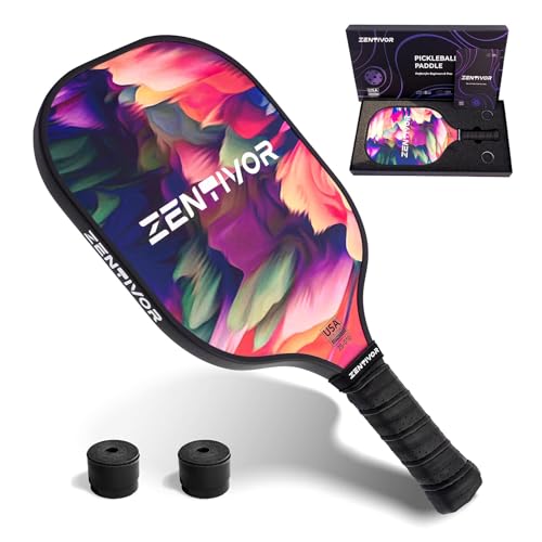 Lightweight Carbon Pickleball Paddles – USAPA Pickle Ball Paddle for Women, Men, Beginners & Intermediates | Gritty Surface, Stylish Design | 16mm Shock-Absorbing Core, Cushioned Grip (Red)