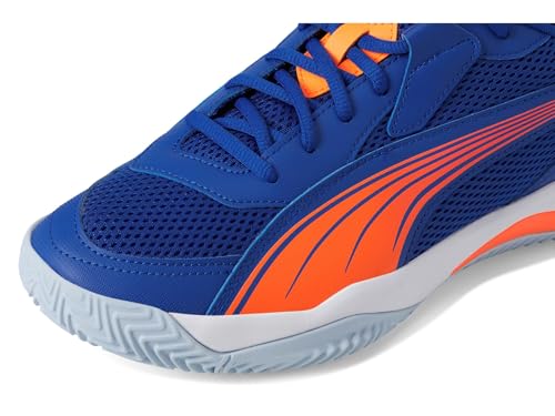 Puma Men's NOVA Court Pickleball Shoe, Vivid Blue-Heat Fire-Puma White-Glowing Red, 13