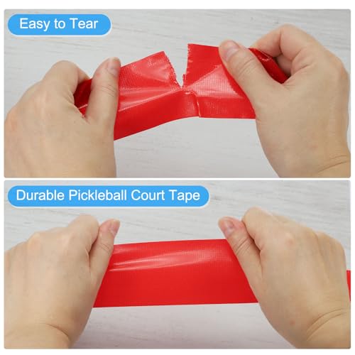 PATIKIL Pickleball Court Tape 2 in x 302ft, Pickleball Court Marking Kit for Indoor/Outdoor Tennis Volleyball Badminton Court, Red