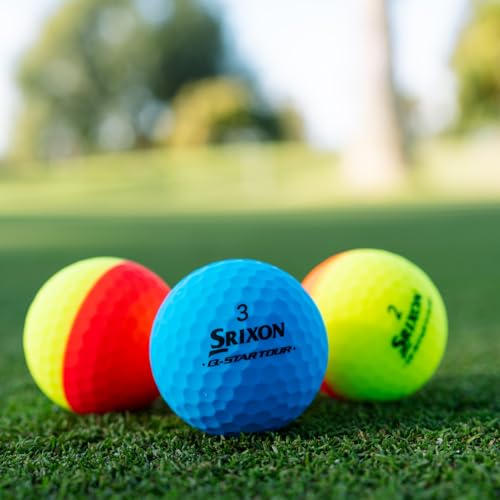 Srixon Q-Star Tour Divide Golf Balls, Red/Yellow