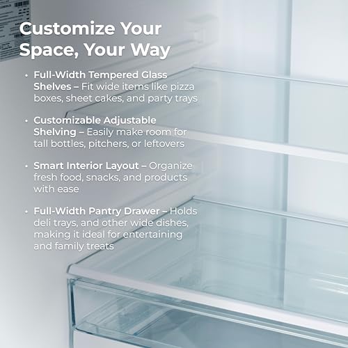 Kenmore 36" French Door Refrigerator with Freezer - Accela Chill, Adjustable Shelving, Humidity Controlled Crispers, ENERGY STAR Certified, 20.3 cu. ft. Capacity, Fingerprint Resistant Stainless Steel