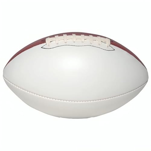 Ballstars Autograph Blank Full Regulation 12 Inch Football Without Base | Official Size 9 | Football Trophy for Signing with Two White Panels