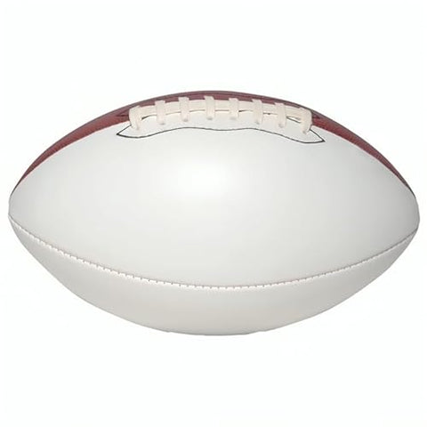 Ballstars Autograph Blank Full Regulation 12 Inch Football Without Base | Official Size 9 | Football Trophy for Signing with Two White Panels