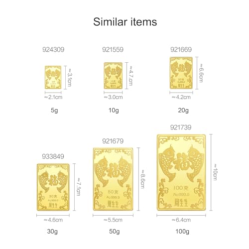 Chow Sang Sang 999.9 24K Solid Gold Price-by-Weight Gold Koi Fish Ingot for Women and Men (10 Grams, 0.35 Oz)
