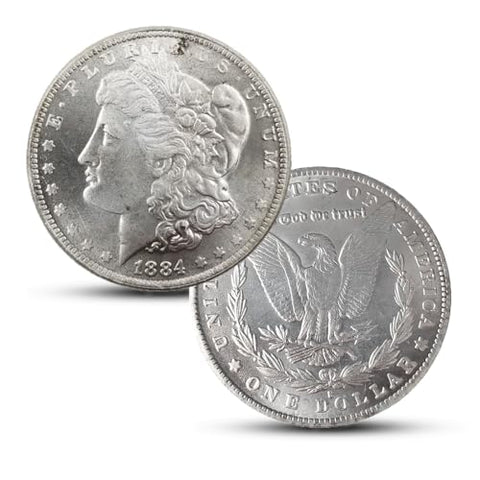 1884 S Morgan Silver Dollars, Antique U.S. Coins for Collectors, Vintage Coin, Lucky Old Coin Collection, American Historical Culture Commemorative Gifts (1884 Morgan)