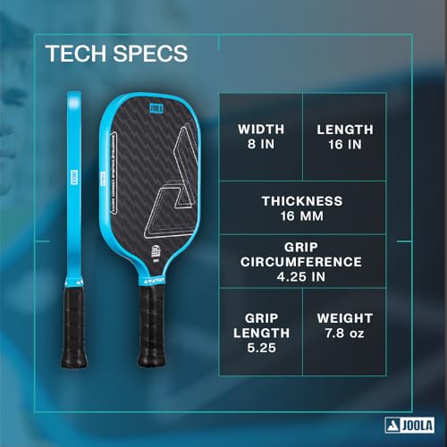 JOOLA SCORPEUS Double Vision 16mm Pickleball Paddle - Standard Shape - Aramid Surface for Softer Responsive Touch - SK Film for Reduce Vibration - USAP Approved - NFC Chip Enabled
