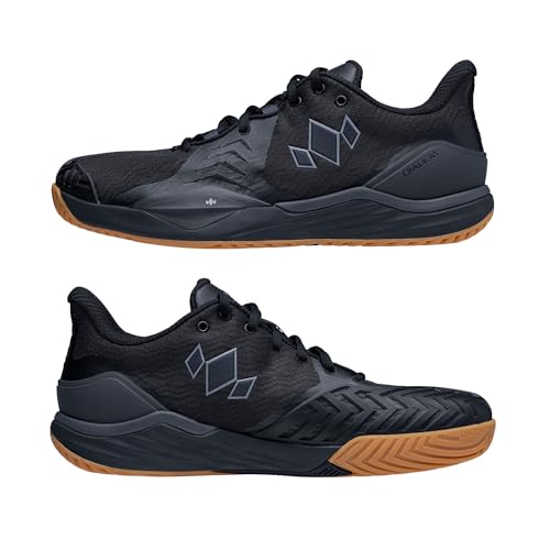 Diadem Court Burst | Men's Pickleball & Tennis Shoes for Stability, Speed, Performance & Comfort, Black and Gum, US Size M11.5 / W13