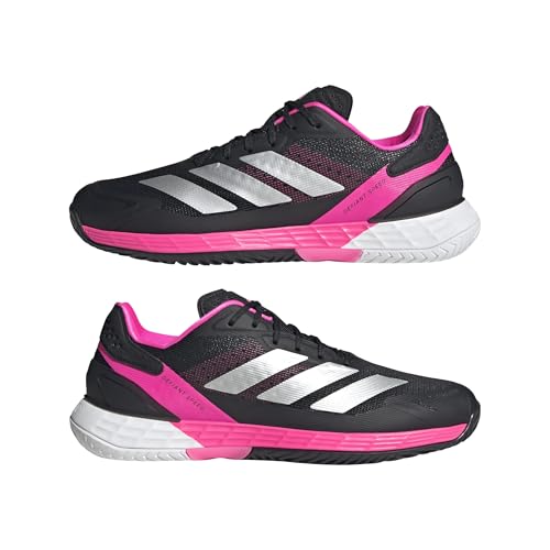 Adidas Men's Defiant Speed 2 Tennis, Black/Silver Metallic/Lucid Pink, 10