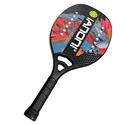 Beach Tennis Paddle Beach Tennis Racket Carbon Fiber with EVA Memory Foam Core Tennis Paddles (Black)