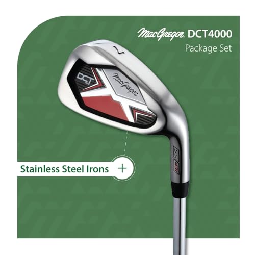 MacGregor Golf DCT4000 Golf Clubs Set with Bag (Graphite/Steel - 1 Inch Longer, 13 Pieces / 9 Clubs, Regular, Right)