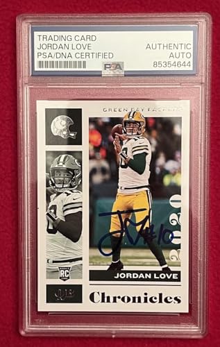 2020 Panini Chronicles Jordan Love #38 Signed RC Rookie Card PSA 85354644 - Football Slabbed Autographed Rookie Cards